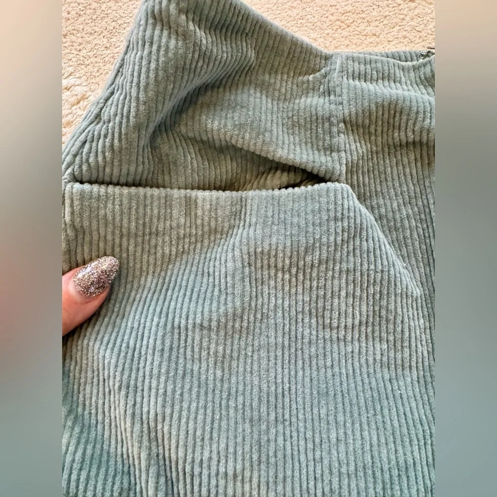 Song of Style Sage Green Corduroy Mini Skirt, Size M